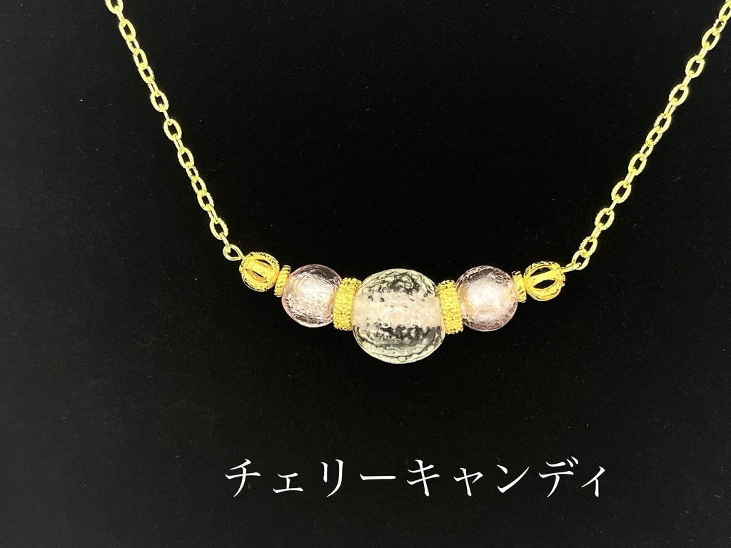 とんぼ玉のネックレス〜あめだま〜