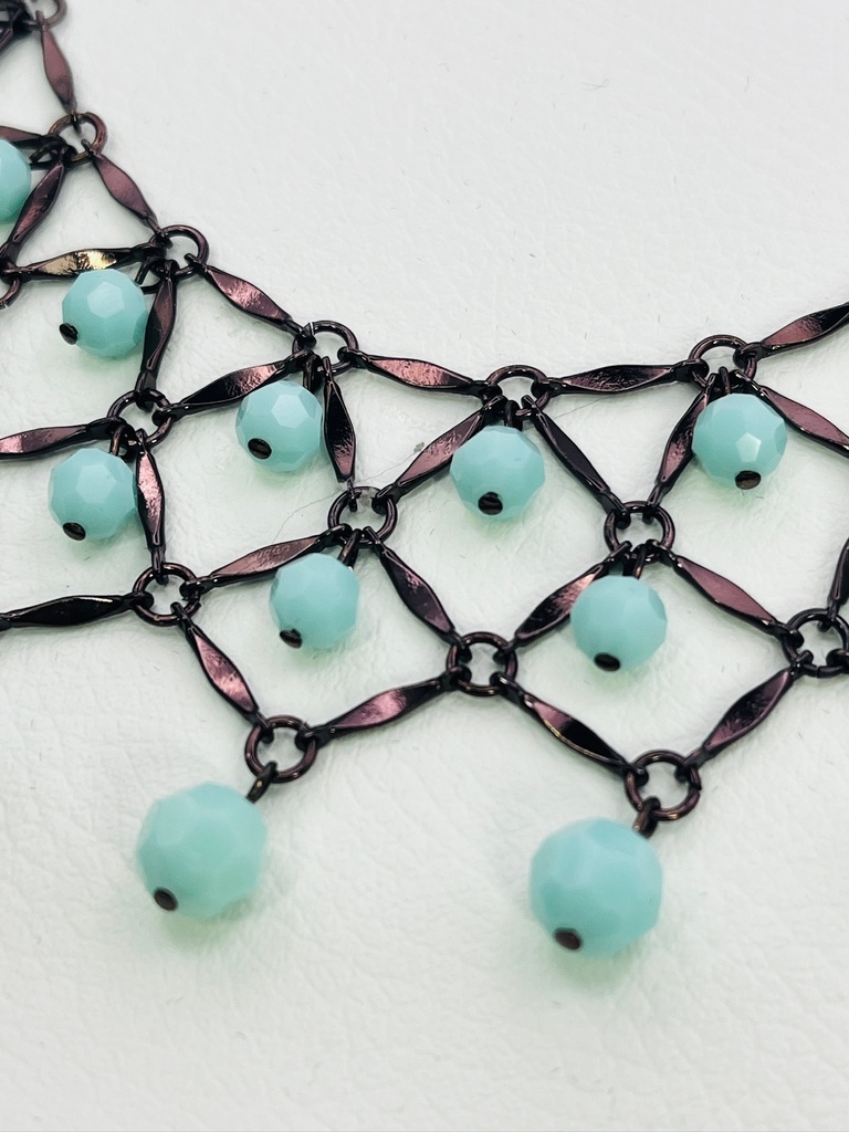 【受注】チョコレートカラーのレース襟のネックレス