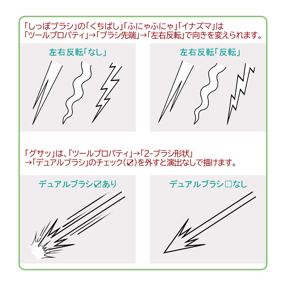 フキダシ【微歪み/歪み(丸)(角)/強め(改)/叫び/ギザギザ】+【しっぽブラシ7種】無料78点セット
