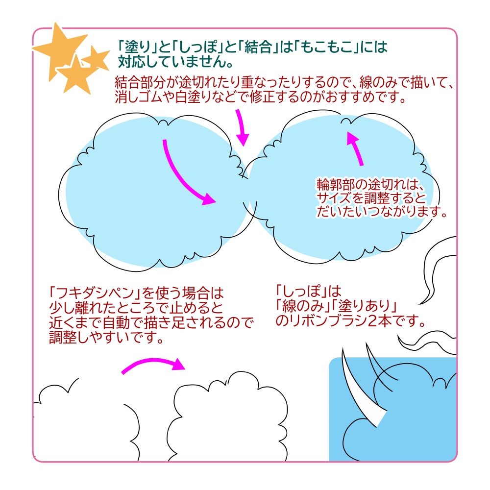 フキダシ【もこもこ】8種+【しっぽブラシ】1種 34点セット