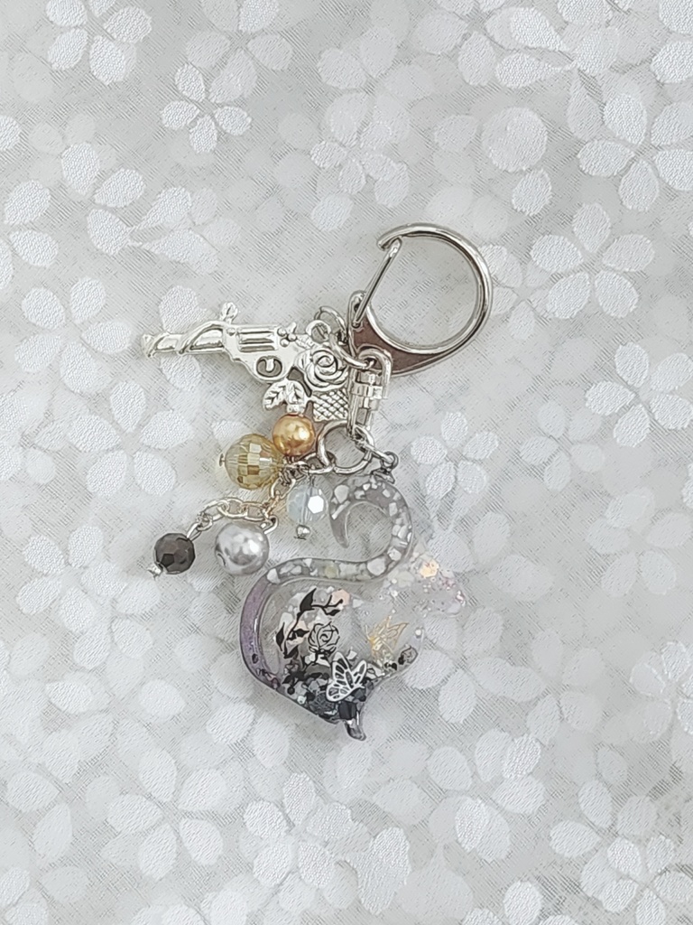 【スタゼノ】レジン　バッグチャーム　ネコ