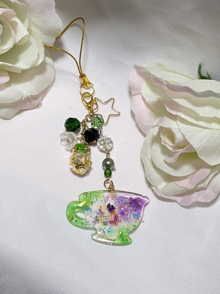 【千ゲ】レジン　ストラップ　Tea