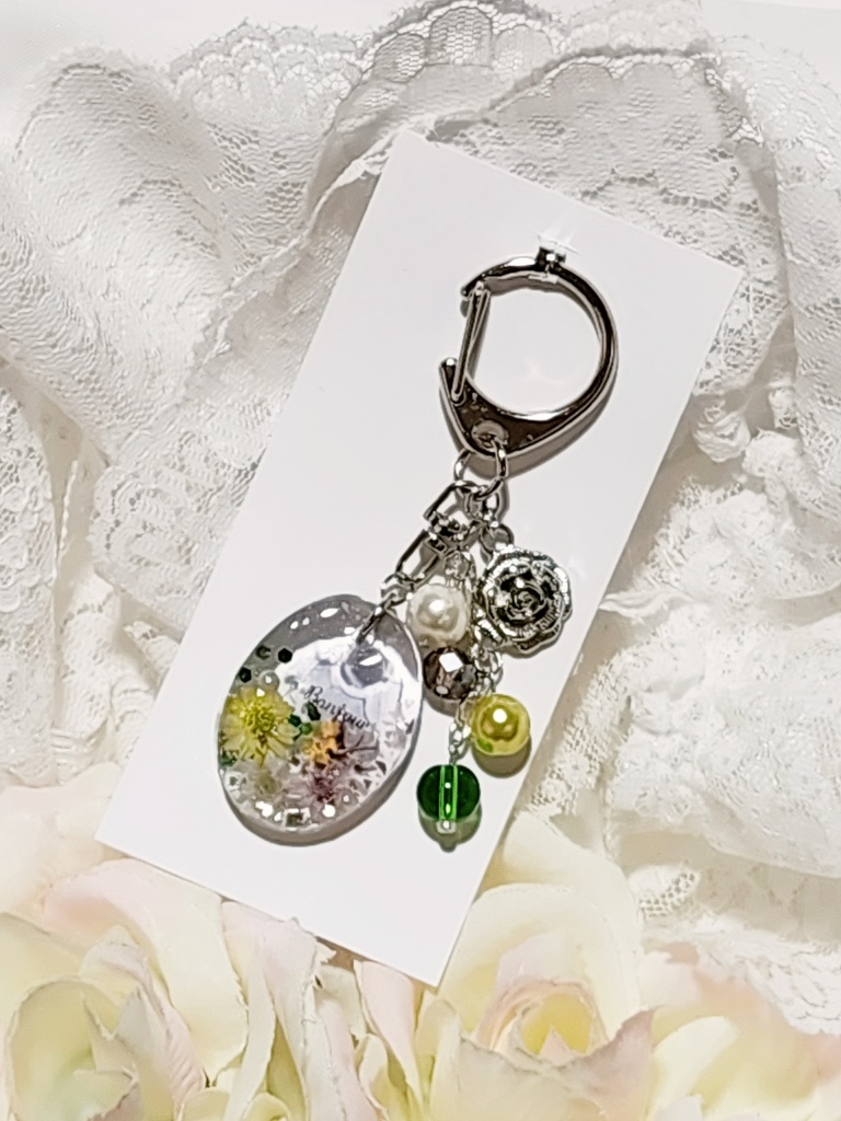 【千ゲン】イメージ　レジン　バッグチャーム　オーバル