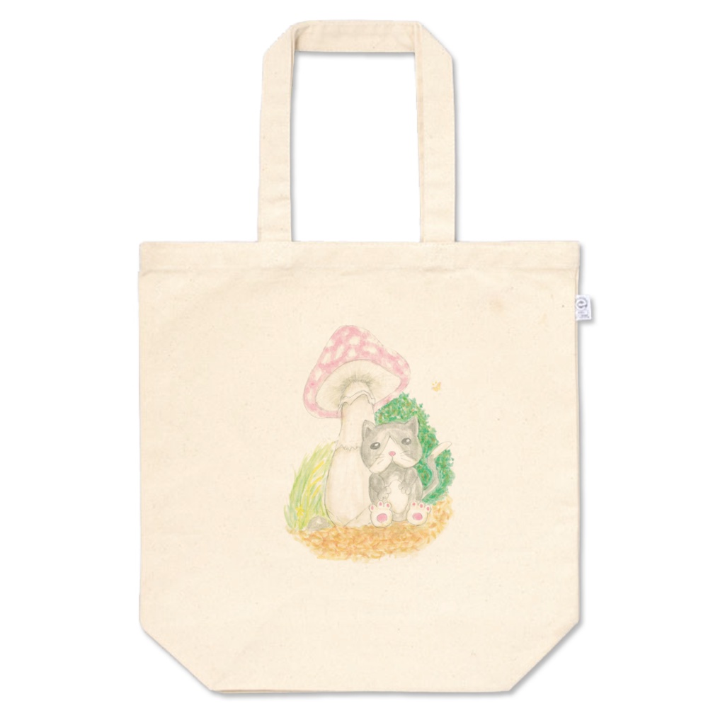 子猫とキノコのトートBタイプ