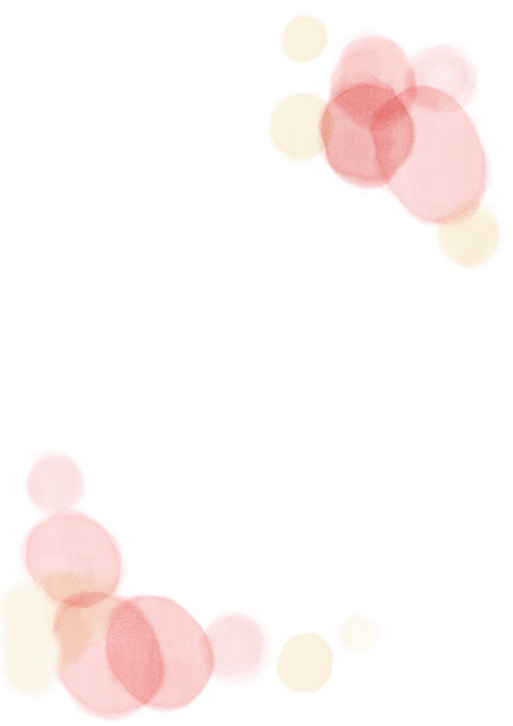 ピンクや黄色の水彩にじむ優しい透明感のあるフレーム背景イラスト