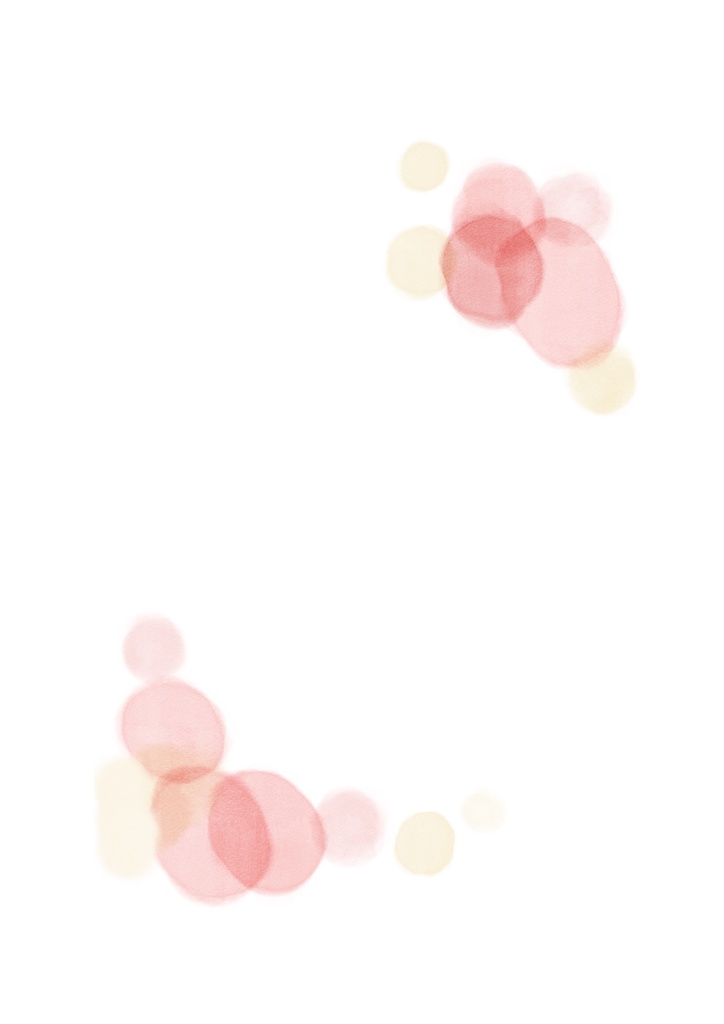 ピンクや黄色の水彩にじむ優しい透明感のあるフレーム背景イラスト