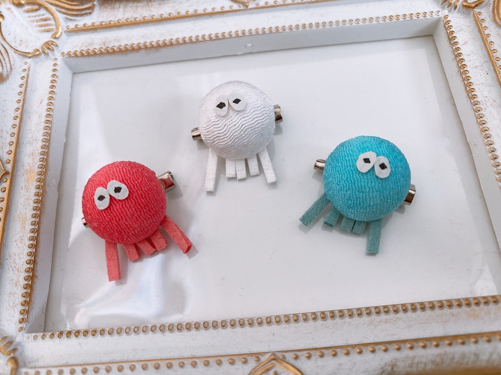 クラゲブローチ ちりめん