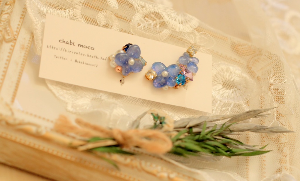 原神 キャライメージ 花とビジューのイヤリング/イヤーカフセット