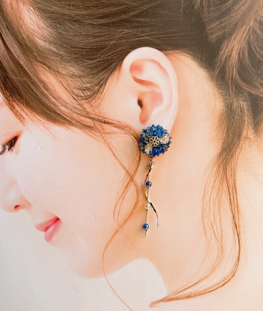 原神 神里綾人イメージドライフラワーピアス