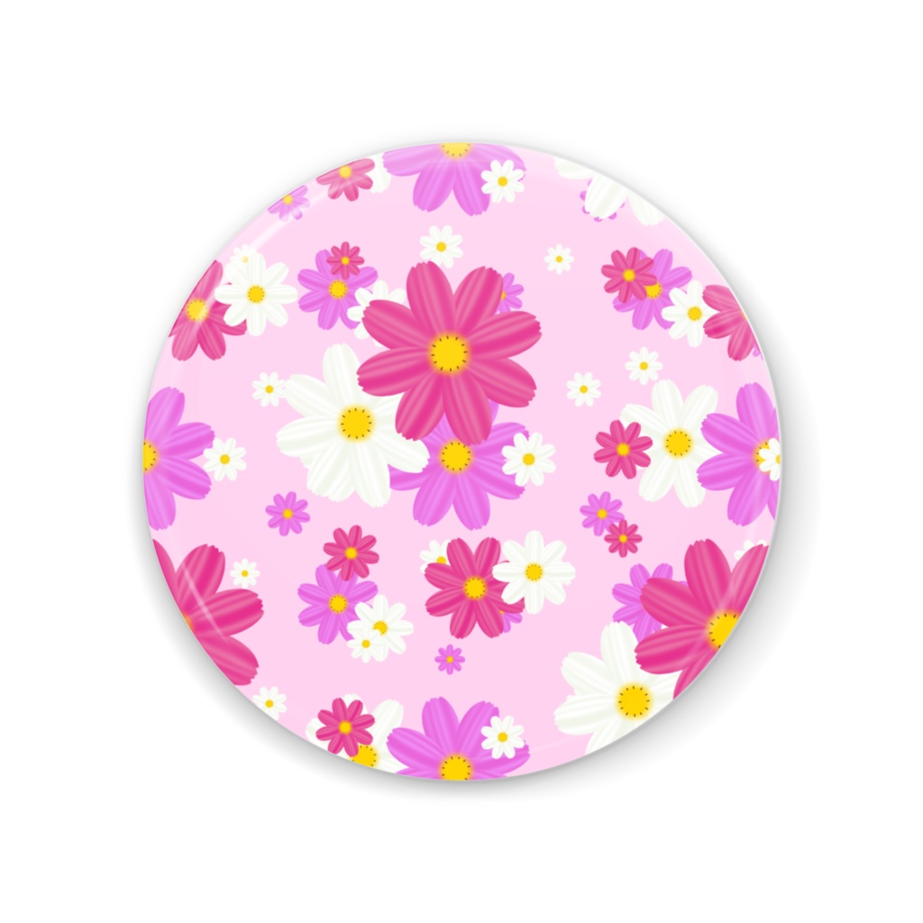 塗り絵のお姫様~秋桜柄~缶ミラー56mm