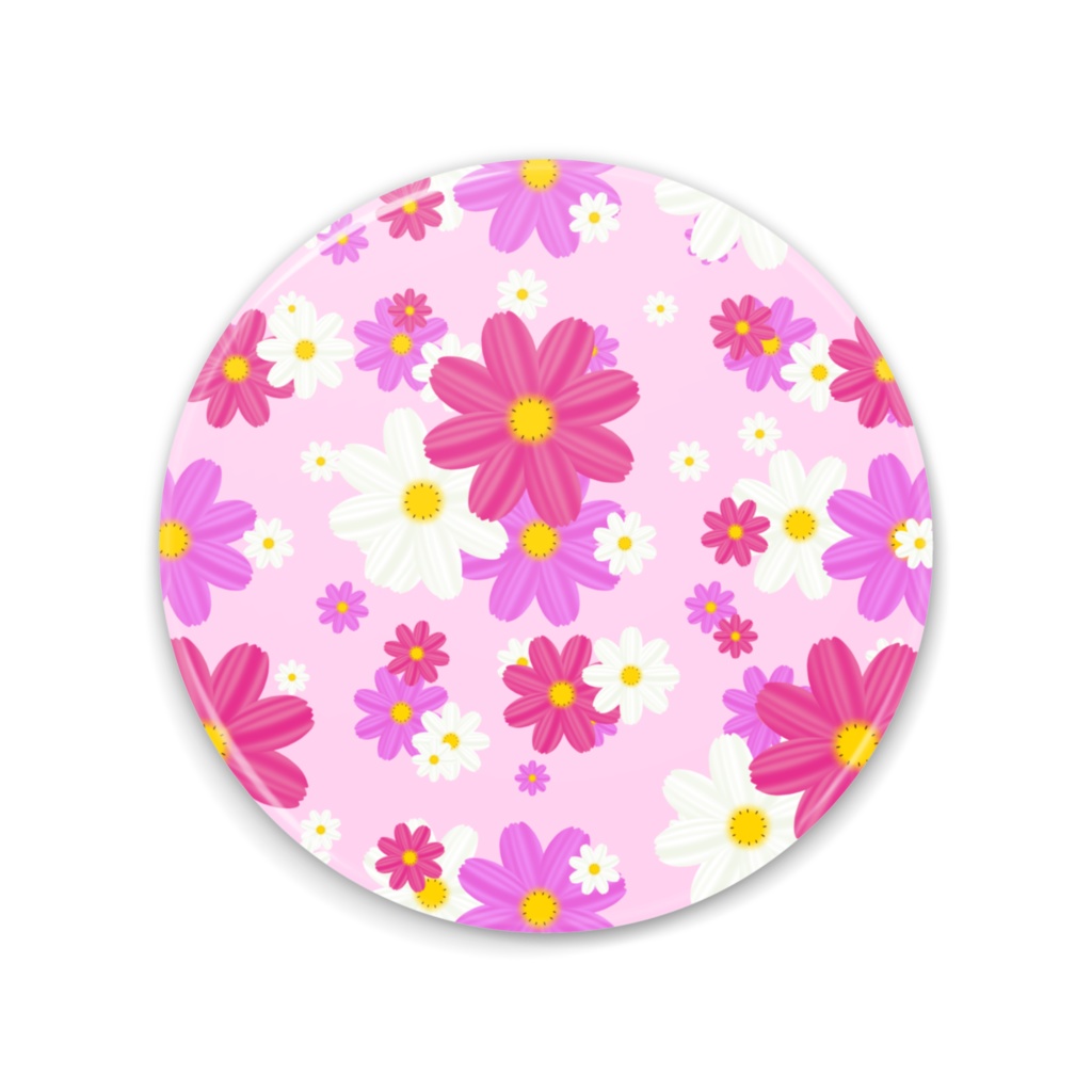 塗り絵のお姫様~秋桜柄~缶ミラー75mm