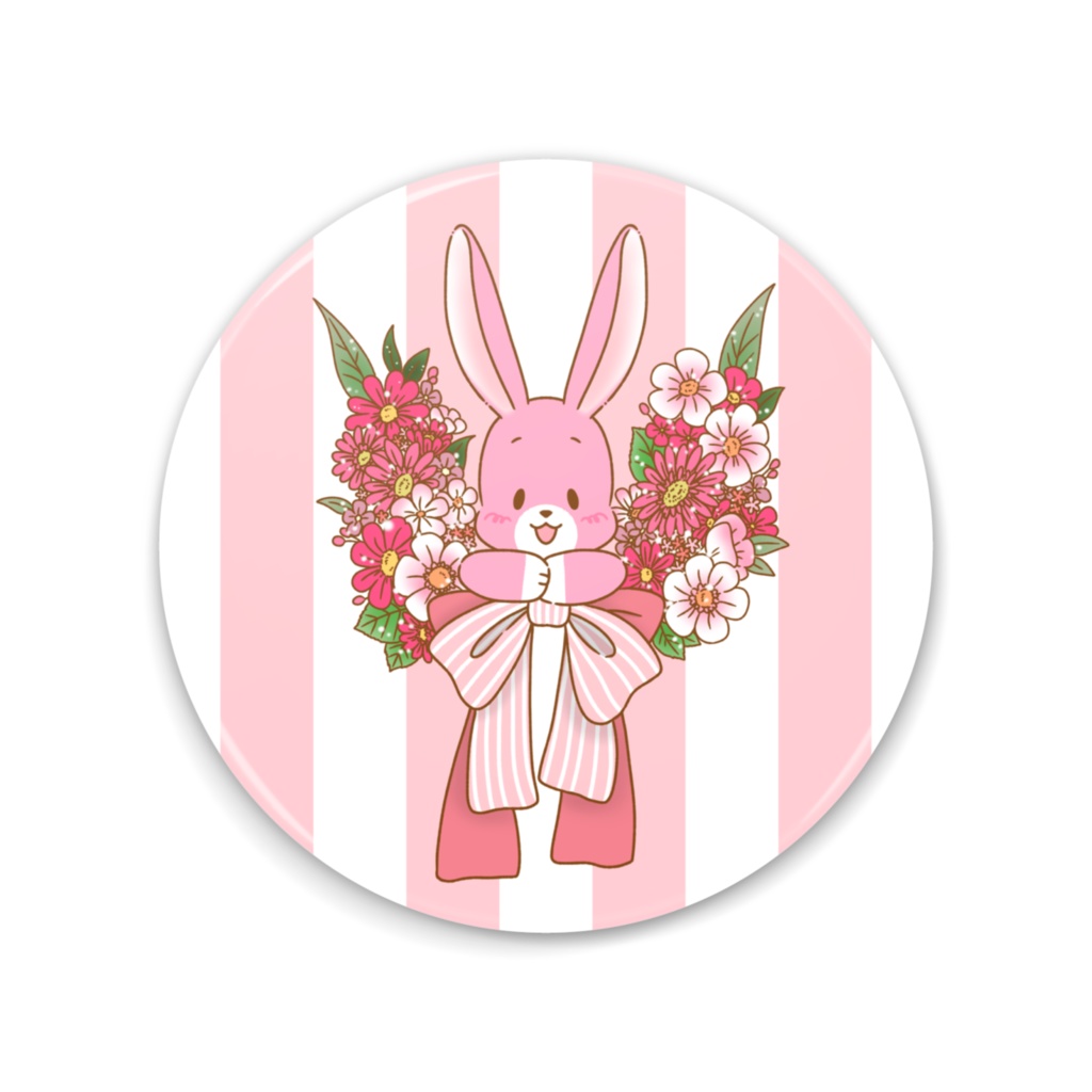 【缶ミラー75mm】花飾りとうさぬイ