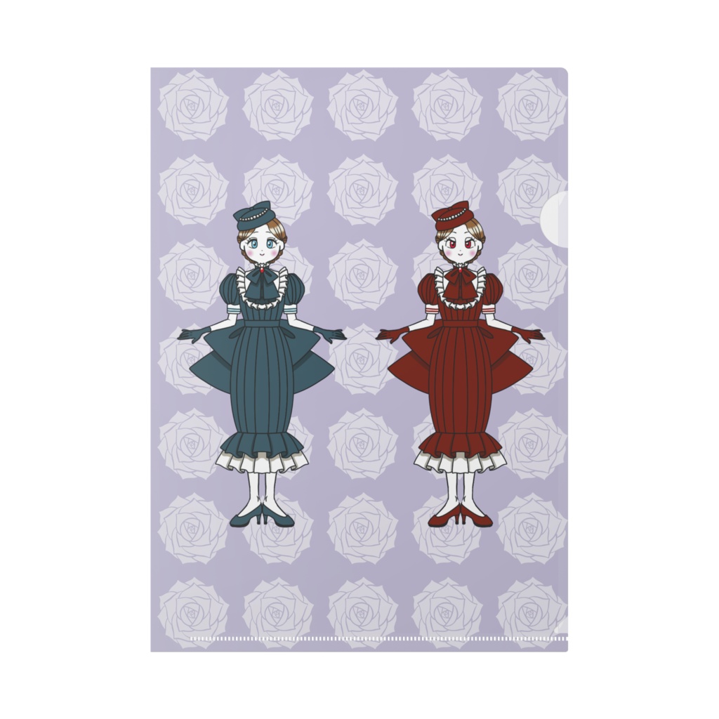 塗り絵のお姫様~貴婦人~クリアファイル(A4サイズ・カラー2種類)