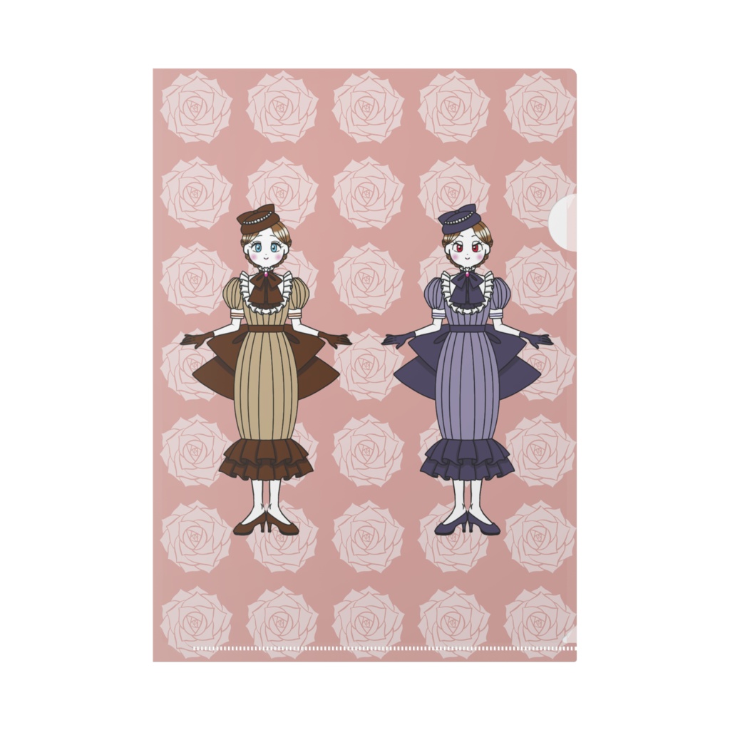 塗り絵のお姫様~貴婦人~クリアファイル(A4サイズ・カラー2種類)