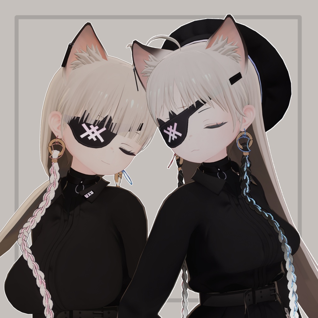 ❢ショップ再開sale❢【VRC想定】三つ編みイヤリング(braid earrings)17アバター対応