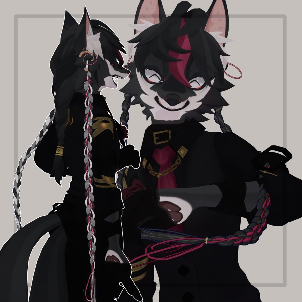 ❢ショップ再開sale❢【VRC想定】三つ編みイヤリング(braid earrings)17アバター対応