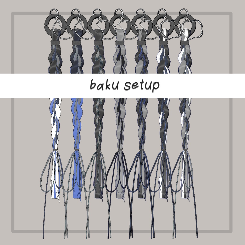 一部sale!【VRC想定】三つ編みイヤリング(braid earrings)22アバター対応