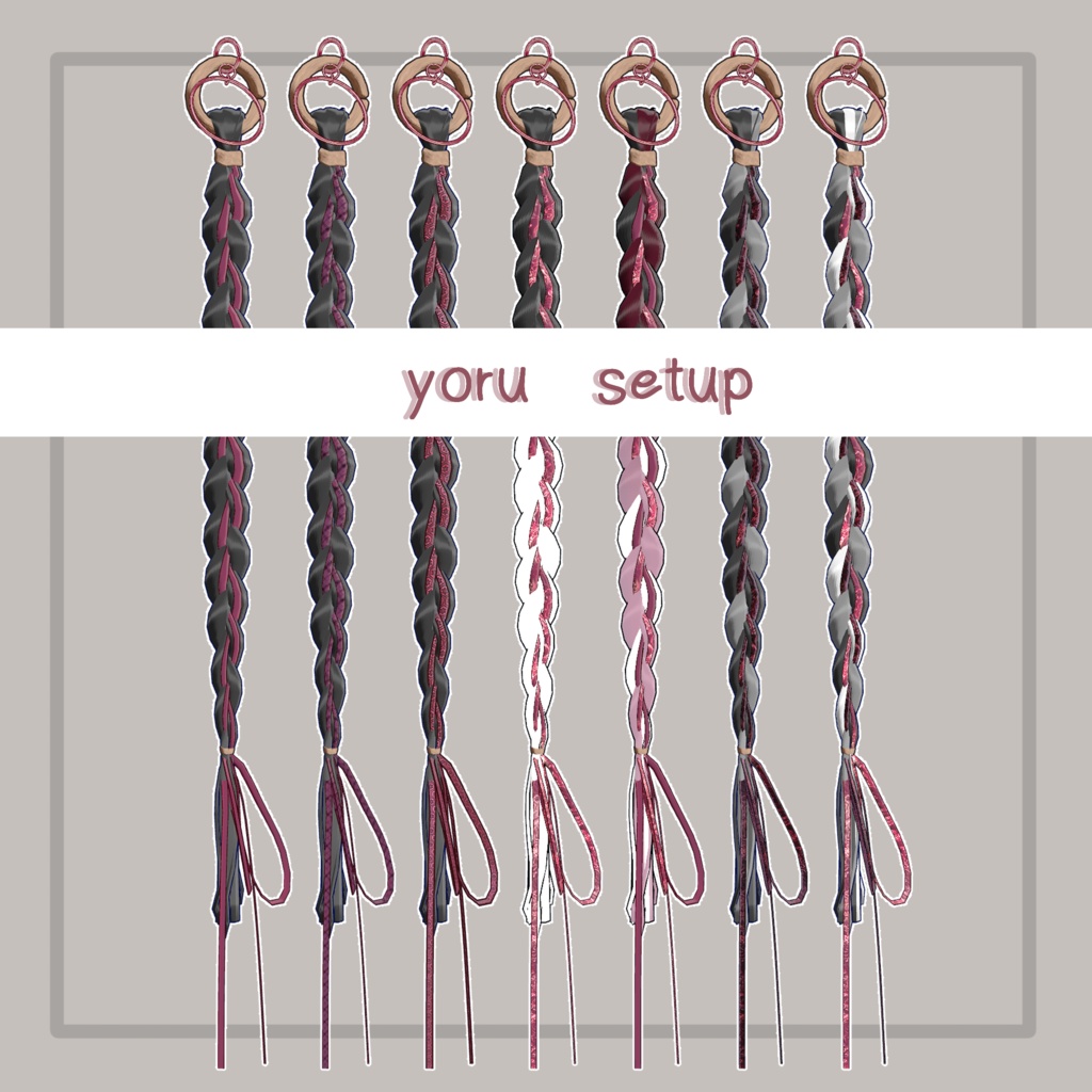 ❢ショップ再開sale❢【VRC想定】三つ編みイヤリング(braid earrings)17アバター対応