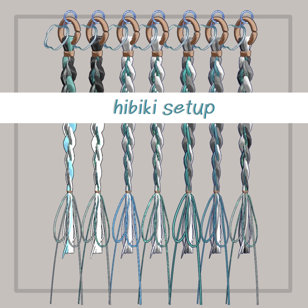 ❢ショップ再開sale❢【VRC想定】三つ編みイヤリング(braid earrings)17アバター対応