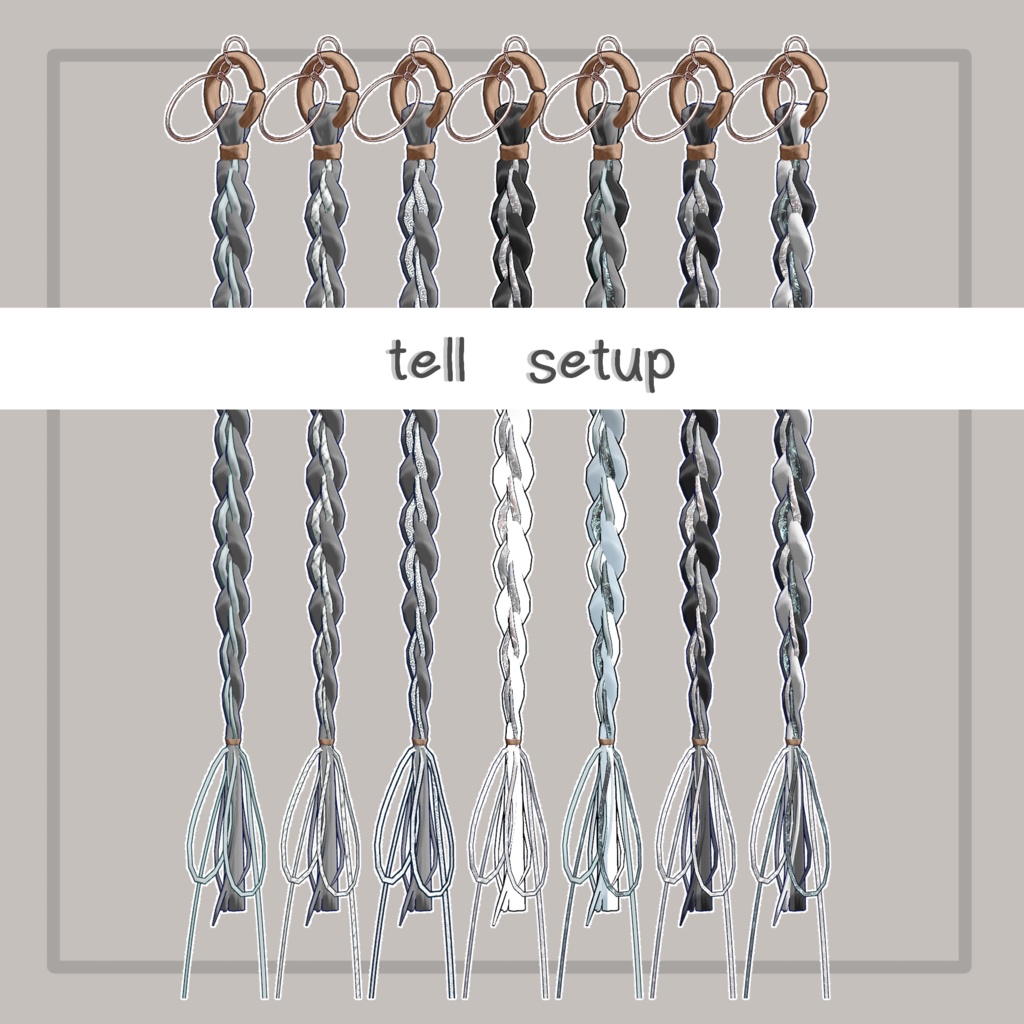 ❢ショップ再開sale❢【VRC想定】三つ編みイヤリング(braid earrings)17アバター対応