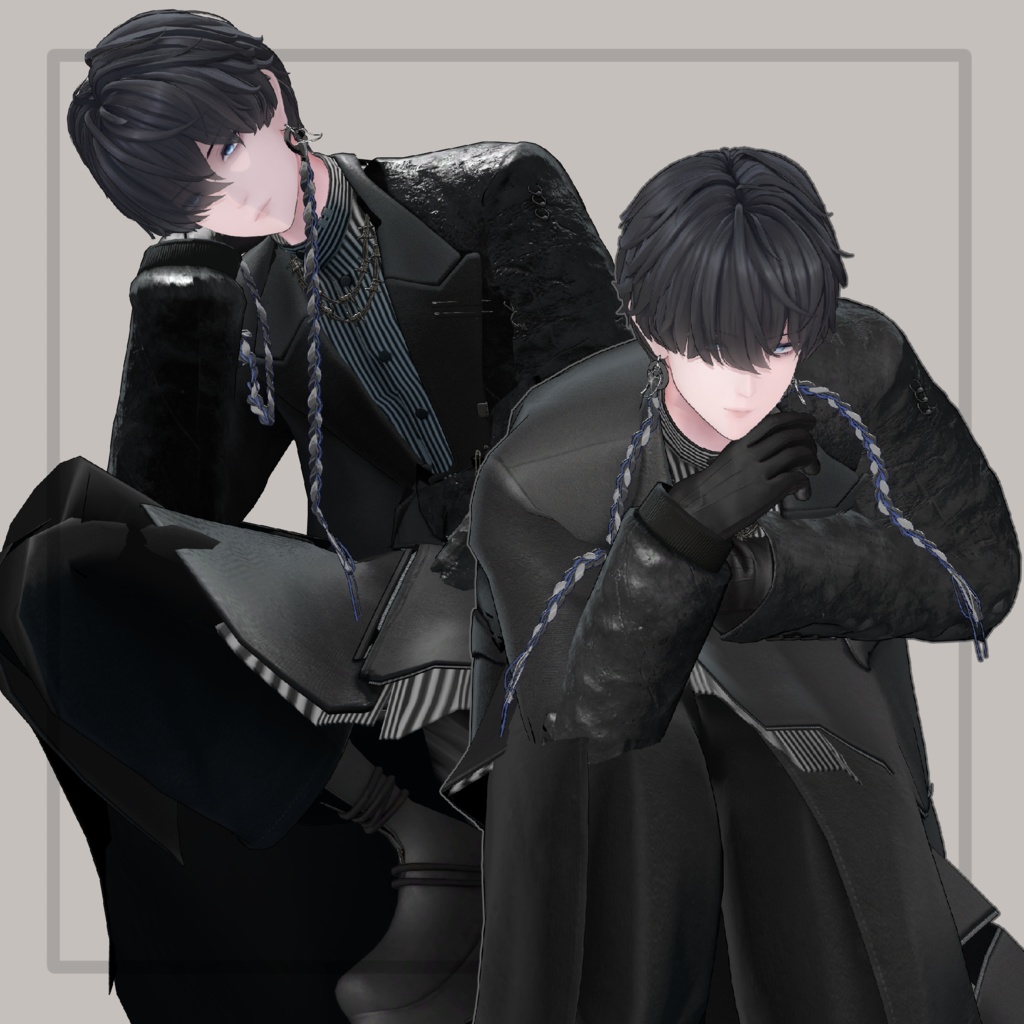 一部sale!【VRC想定】三つ編みイヤリング(braid earrings)22アバター対応