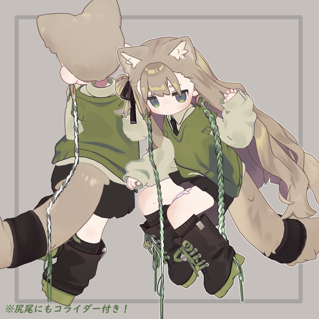 一部sale!【VRC想定】三つ編みイヤリング(braid earrings)22アバター対応