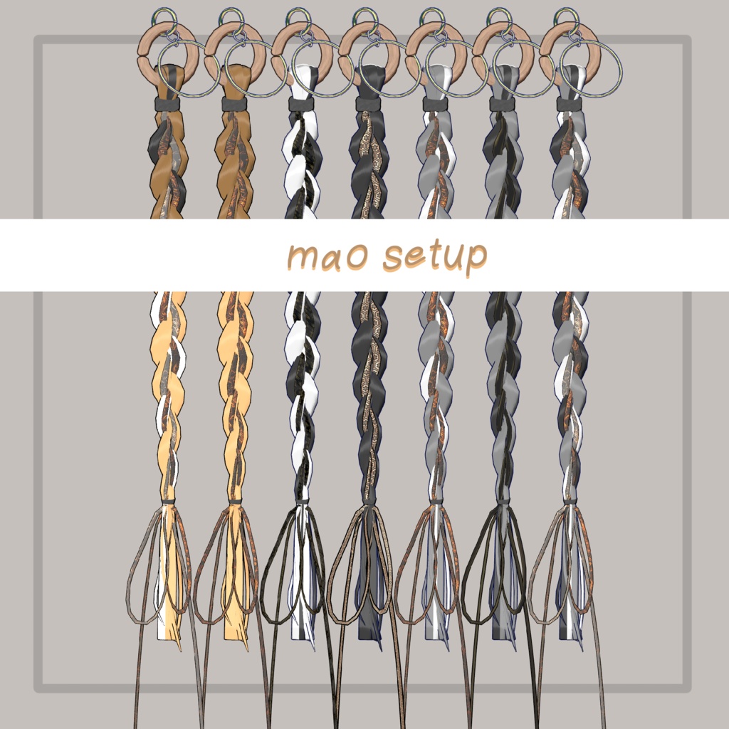 一部sale!【VRC想定】三つ編みイヤリング(braid earrings)22アバター対応