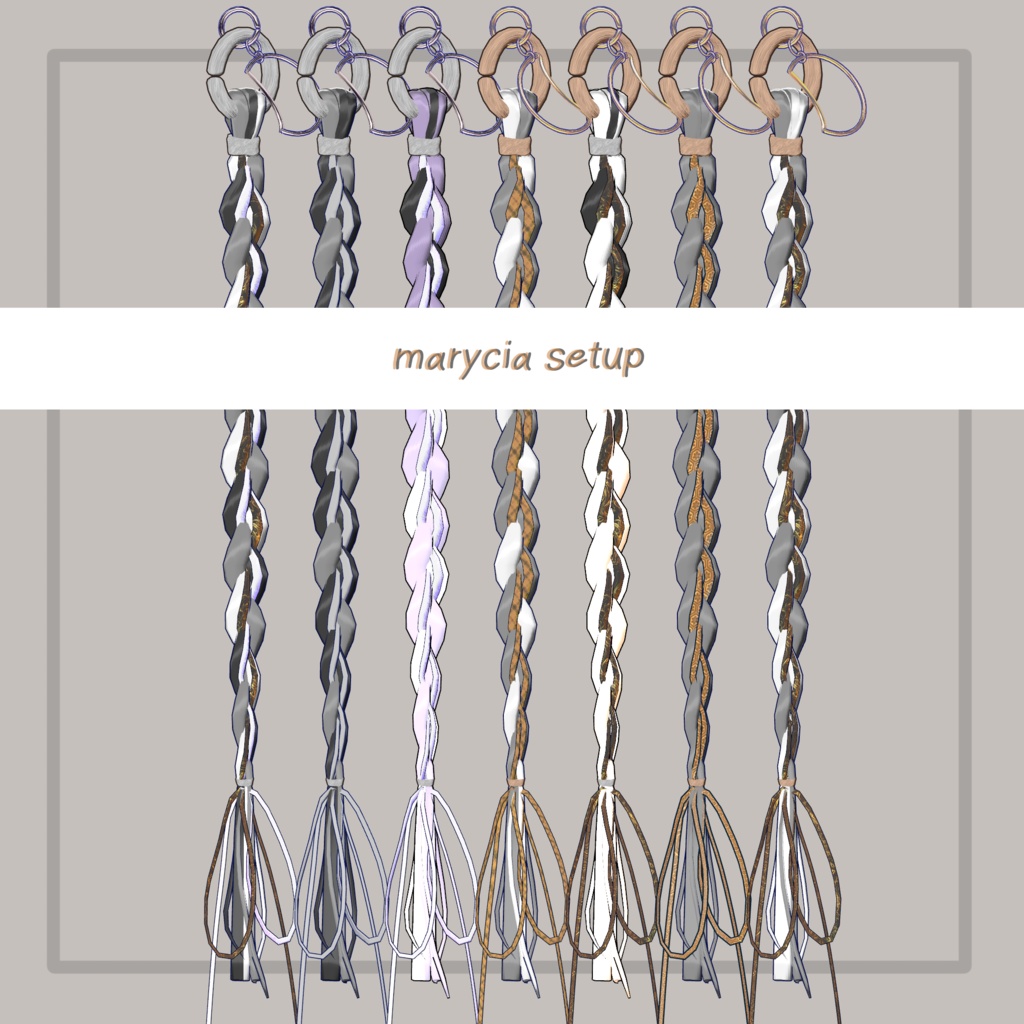 【VRC想定】三つ編みイヤリング(braid earrings)23アバター対応