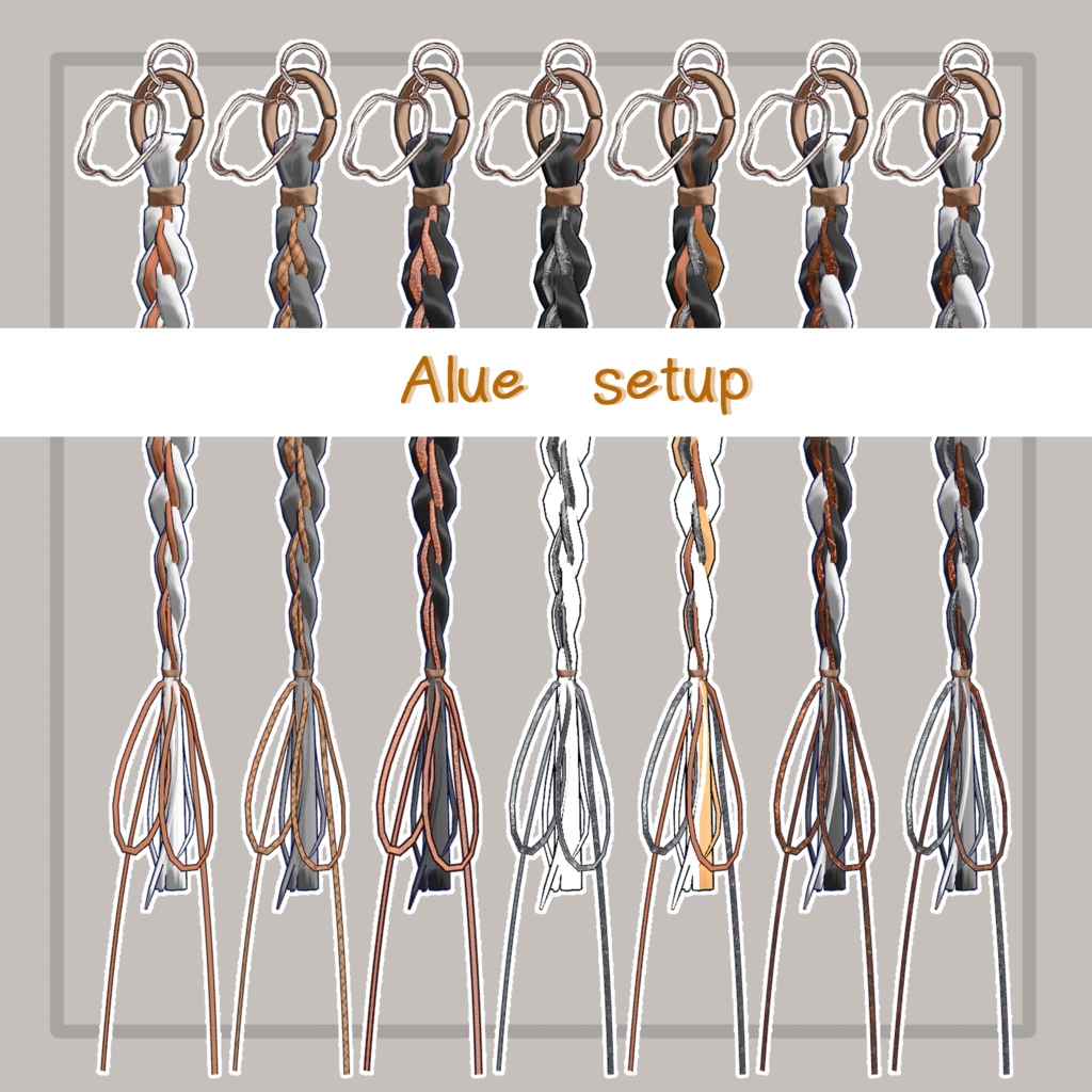 ❢ショップ再開sale❢【VRC想定】三つ編みイヤリング(braid earrings)17アバター対応