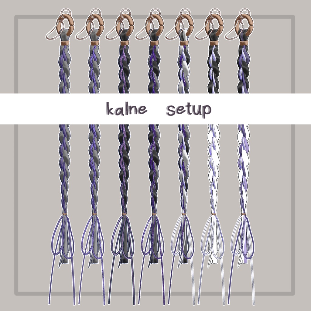 ❢ショップ再開sale❢【VRC想定】三つ編みイヤリング(braid earrings)17アバター対応