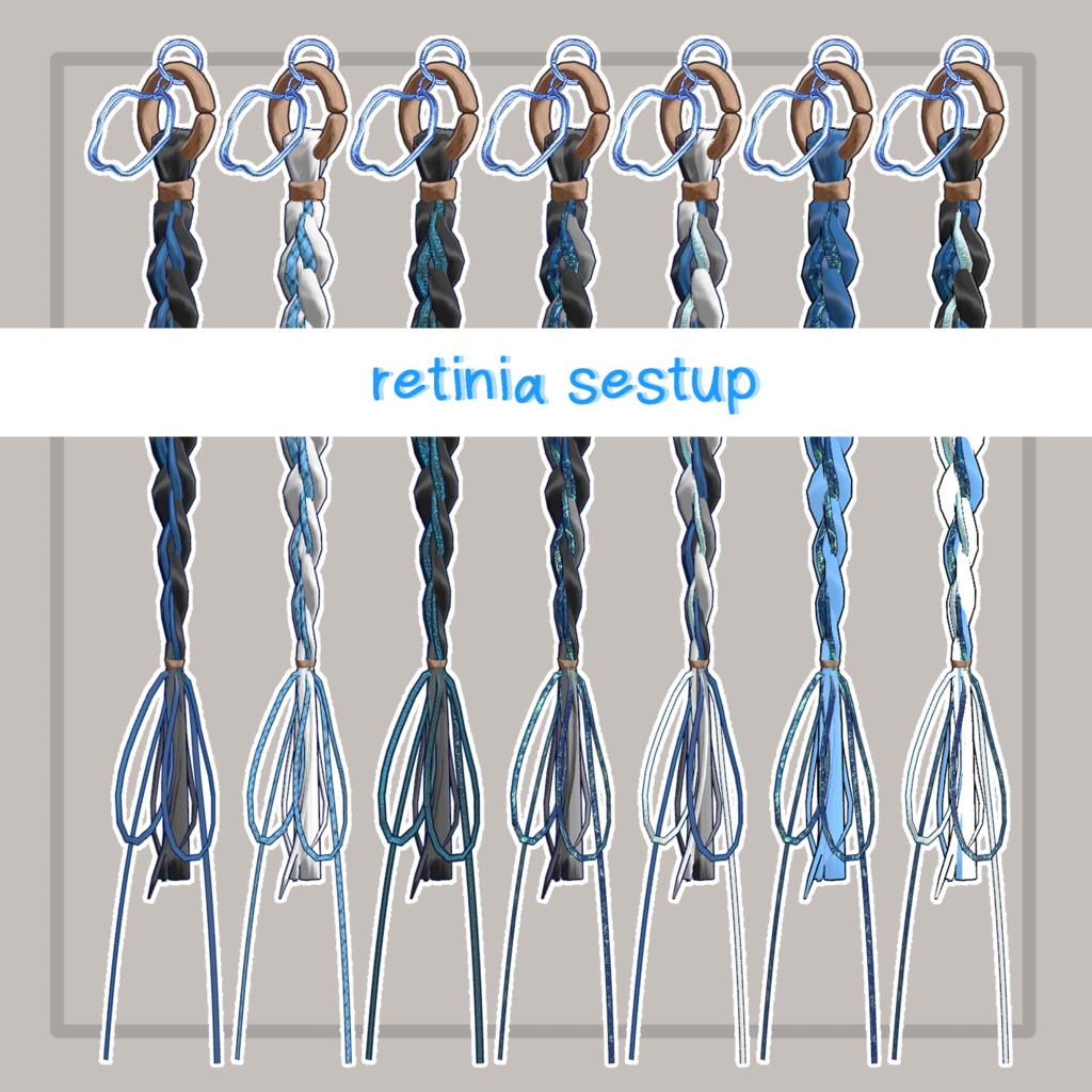 ❢ショップ再開sale❢【VRC想定】三つ編みイヤリング(braid earrings)17アバター対応