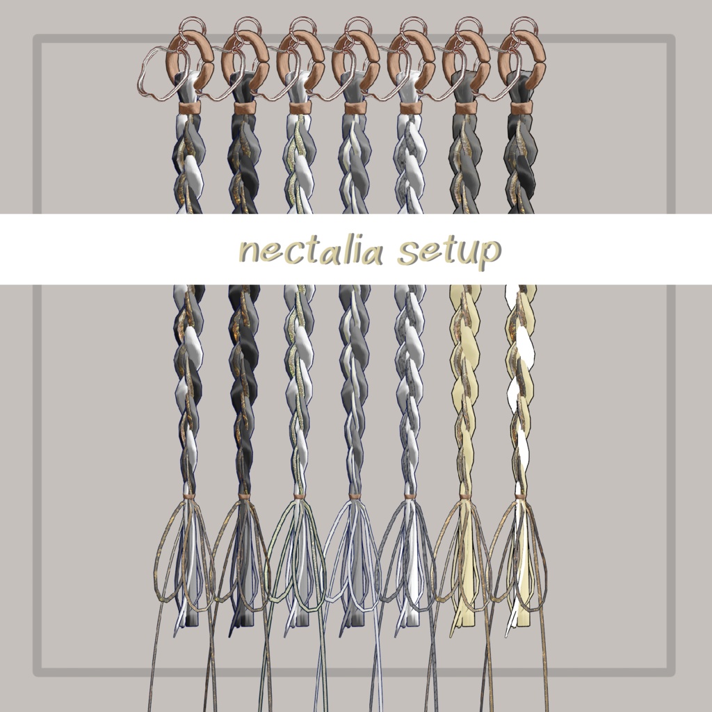 一部sale!【VRC想定】三つ編みイヤリング(braid earrings)22アバター対応