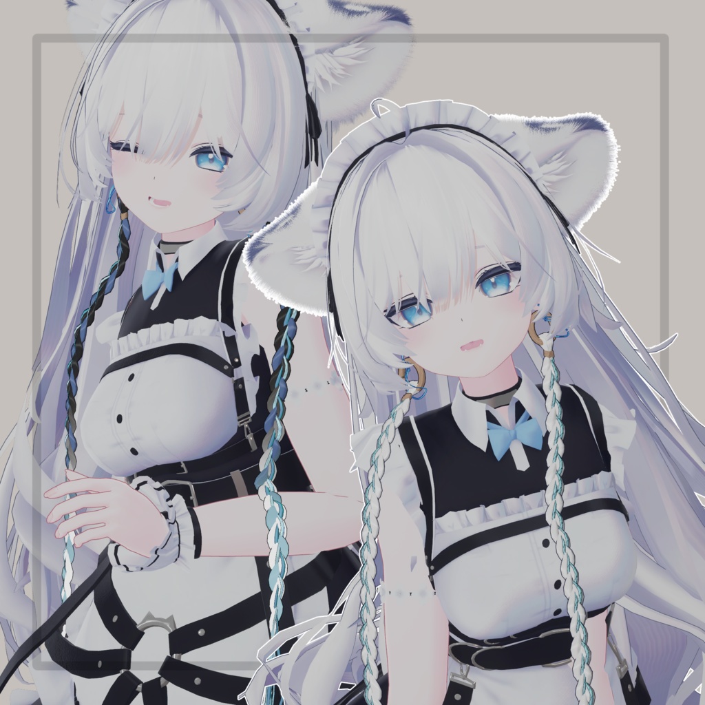 ❢ショップ再開sale❢【VRC想定】三つ編みイヤリング(braid earrings)17アバター対応