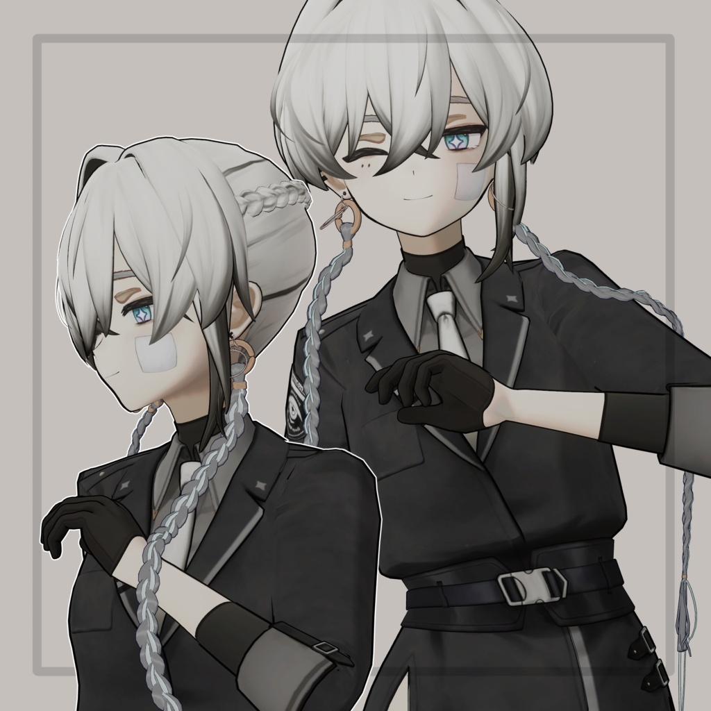 ❢ショップ再開sale❢【VRC想定】三つ編みイヤリング(braid earrings)17アバター対応