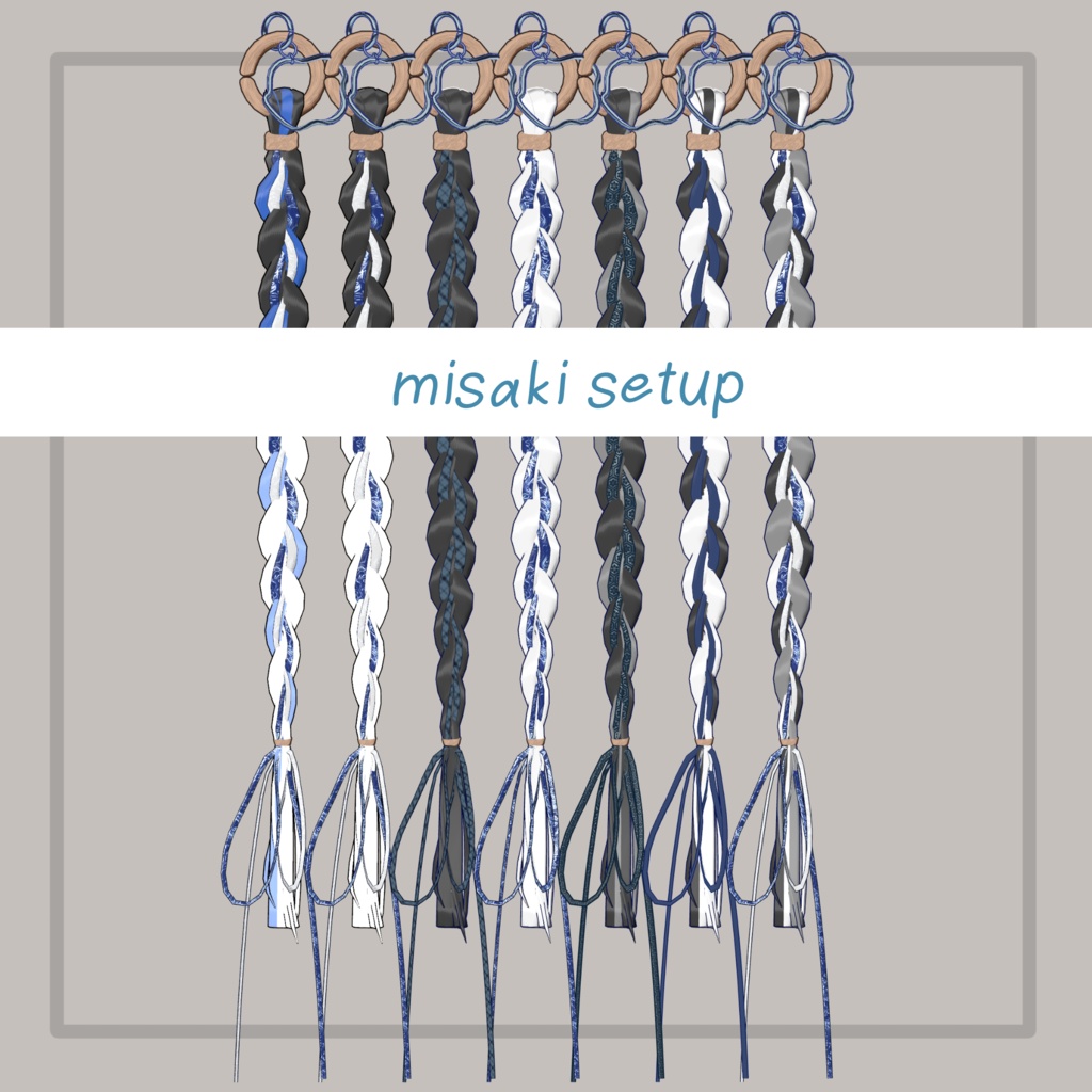★新対応sale【VRC想定】三つ編みイヤリング(braid earrings)24アバター対応