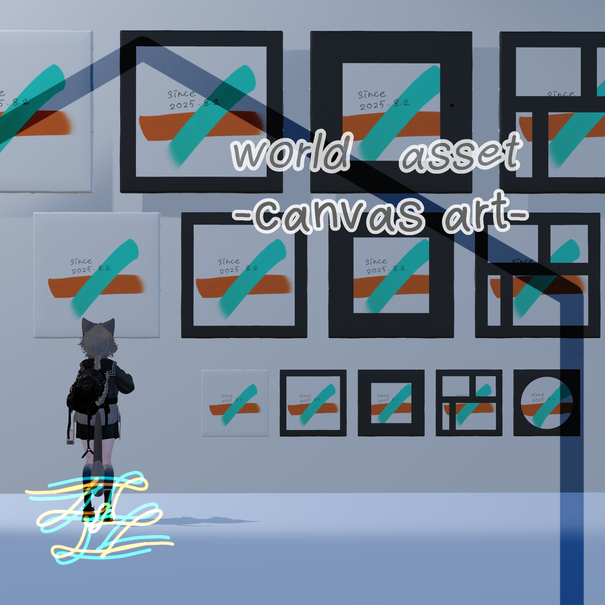 Free【VRCworldasset】キャンバスアート-canvas art