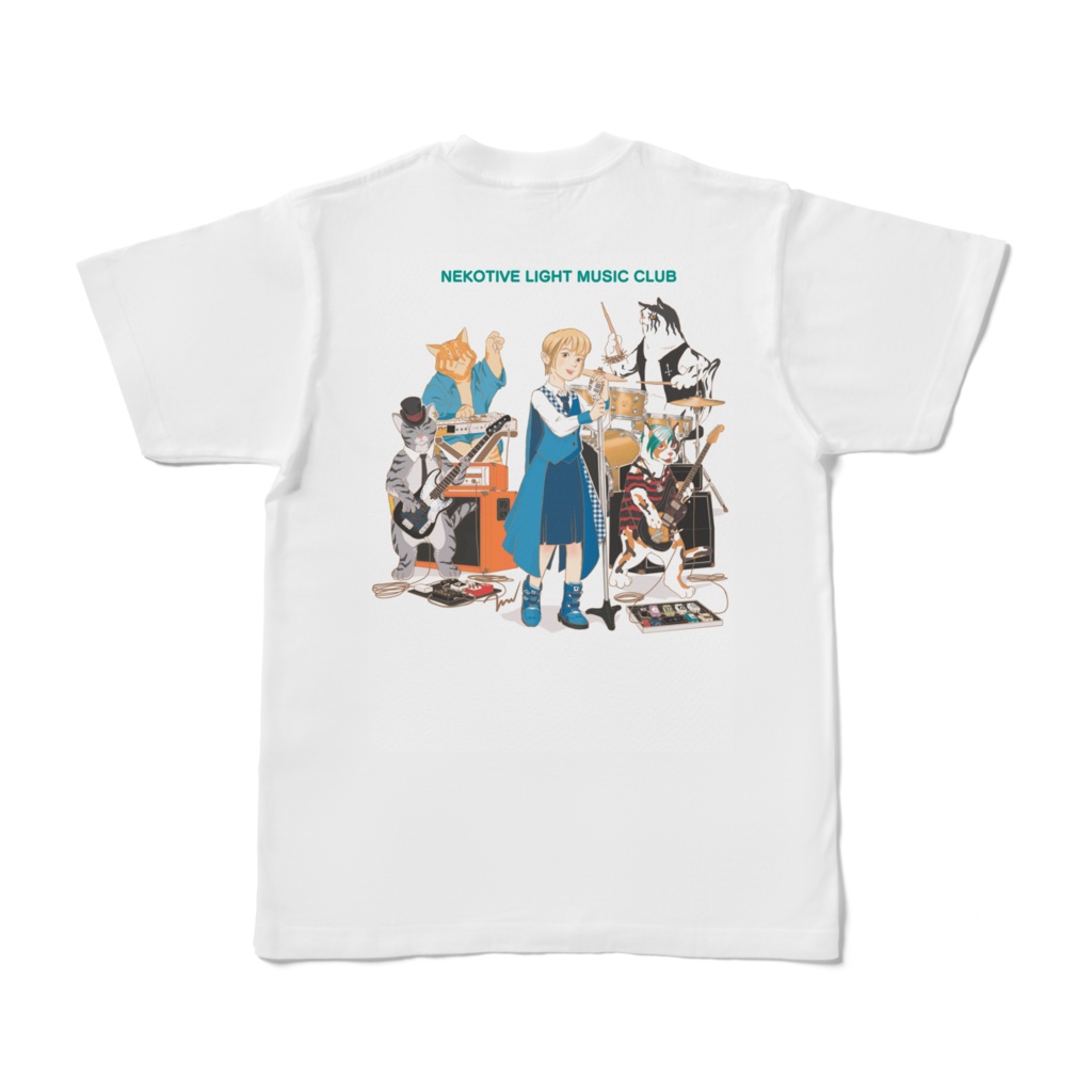 NEKOTIVE-Light Band T-shirt 猫バンドTシャツ(A)