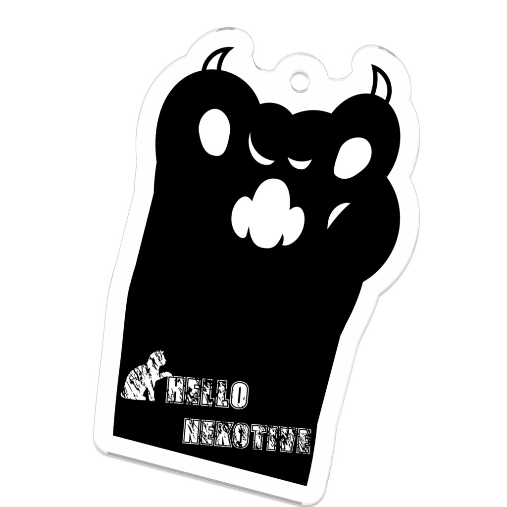 猫の手も借りたい ロックンロール猫の手 ねこ サイン 猫の手 ロック アクリルキーホルダー