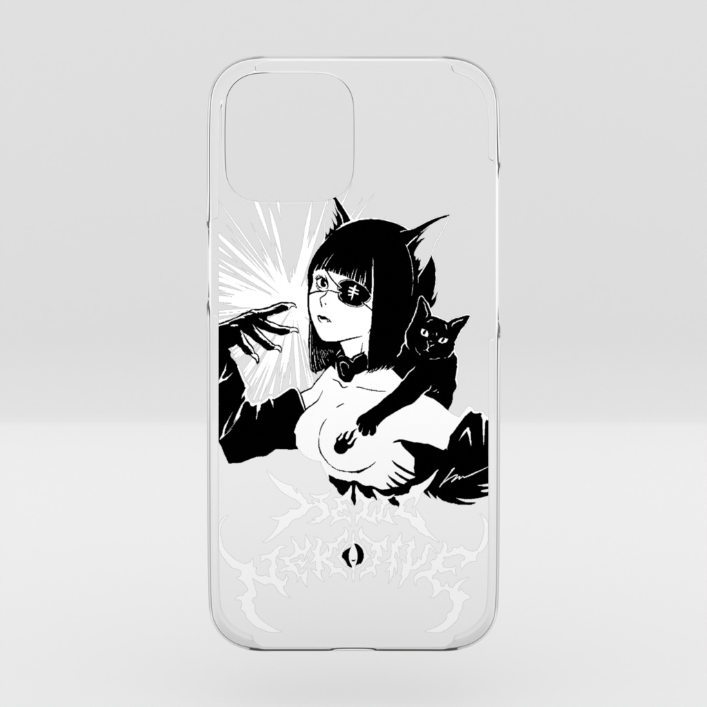 NEKOTIVE-独眼ガールと黒ねこ【007】iPhone スマホケース