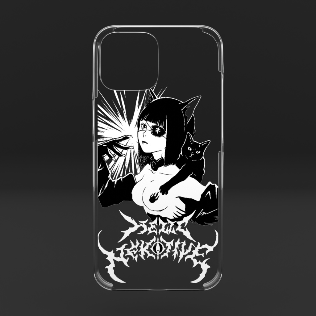 NEKOTIVE-独眼ガールと黒ねこ【007】iPhone スマホケース