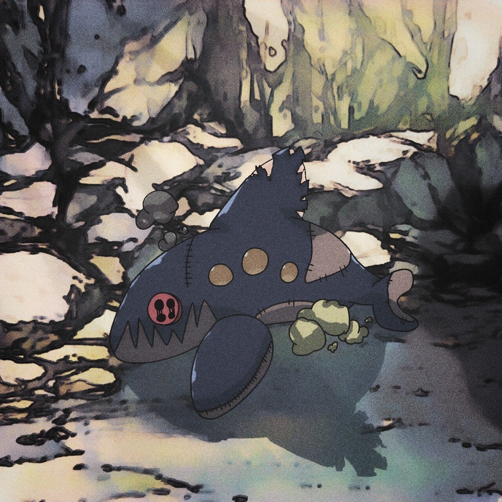 拾いぬいぐるみステッカー