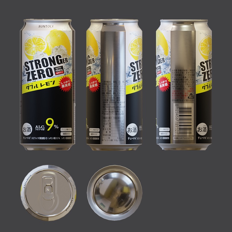 Stronger Zero チューハイ缶 3Dモデル