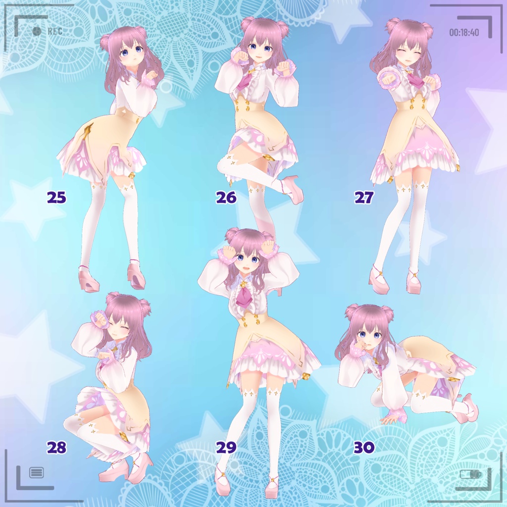 【無料版あり】【VRC アイドルポーズセット.Vol 2】VRC IDOL Pose Set.Vol 2 🐙 JellyFish Shop