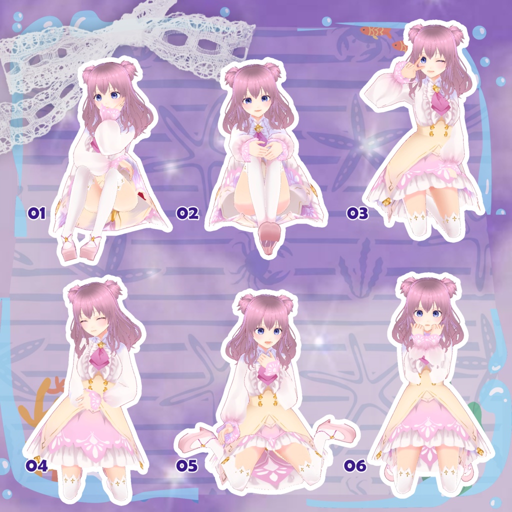 【無料版あり】【VRC 座りポーズセット.Vol3】VRC Sitting Pose Set.Vol3 🐙 JellyFish Shop