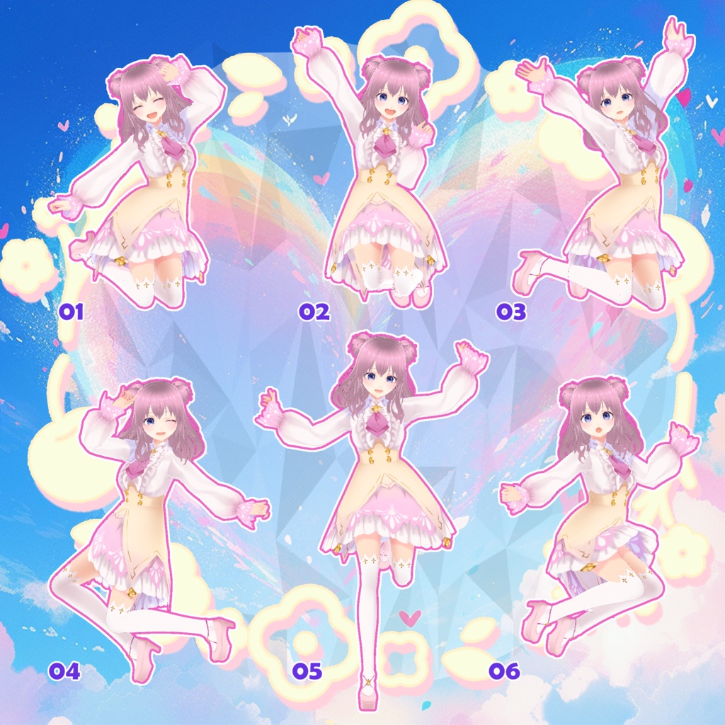 【無料版あり】【VRC ジャンプ ポーズセット.Vol 6】VRC JUMP Pose Set.Vol 6 🐙 JellyFish Shop