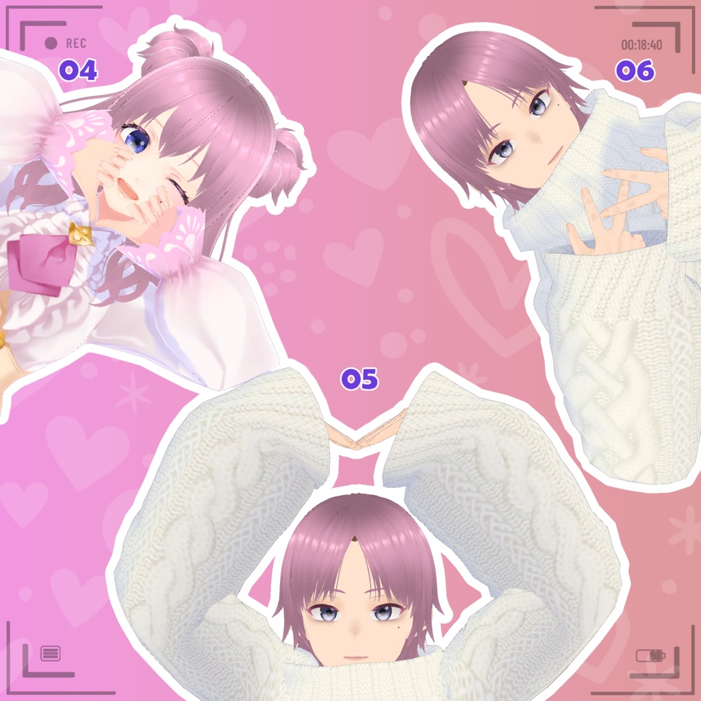 【無料版あり】【VRC 手ハート ポーズセット.Vol 1】VRC Heart Hand Pose Set.Vol 1 🐙 JellyFish Shop