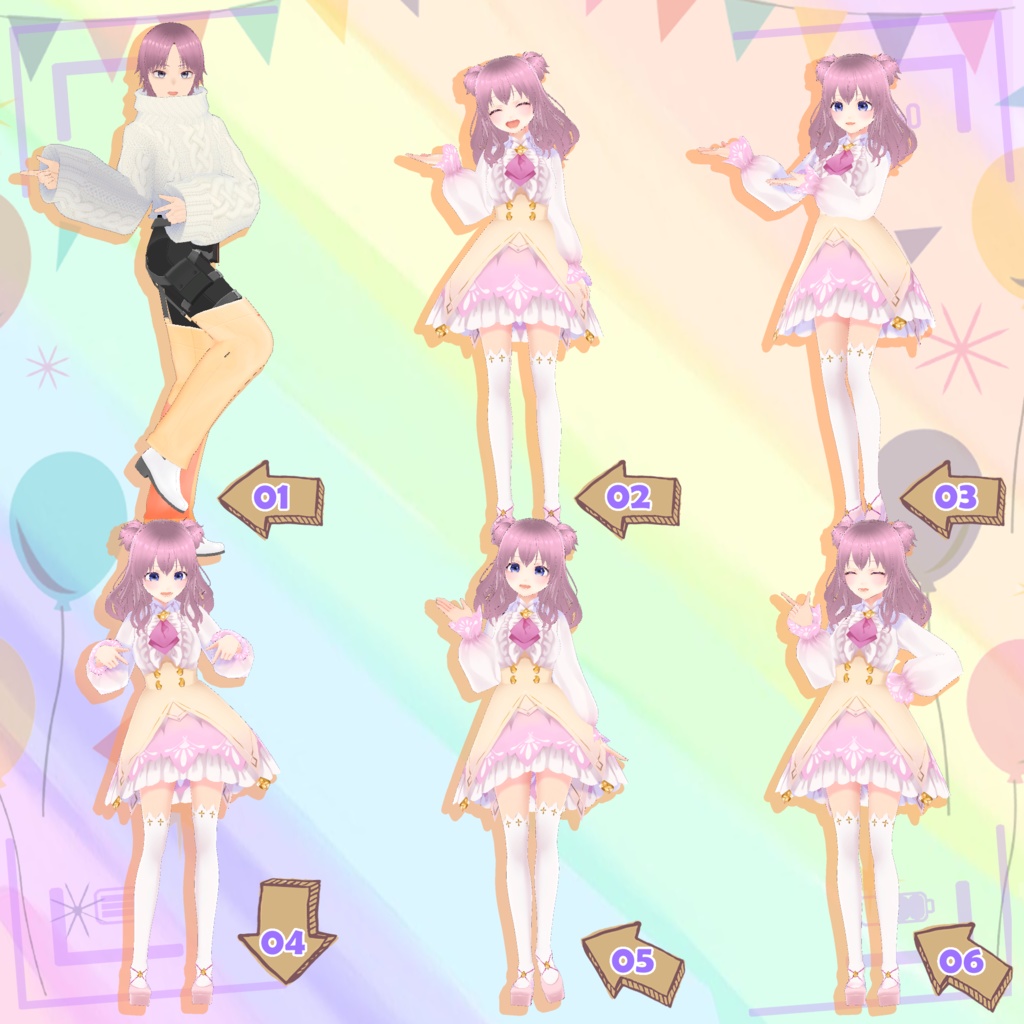 【VRC イベント用 案内 ポーズセット】VRC Event Instruction Pose Set 🐙 @claracg_hkjp