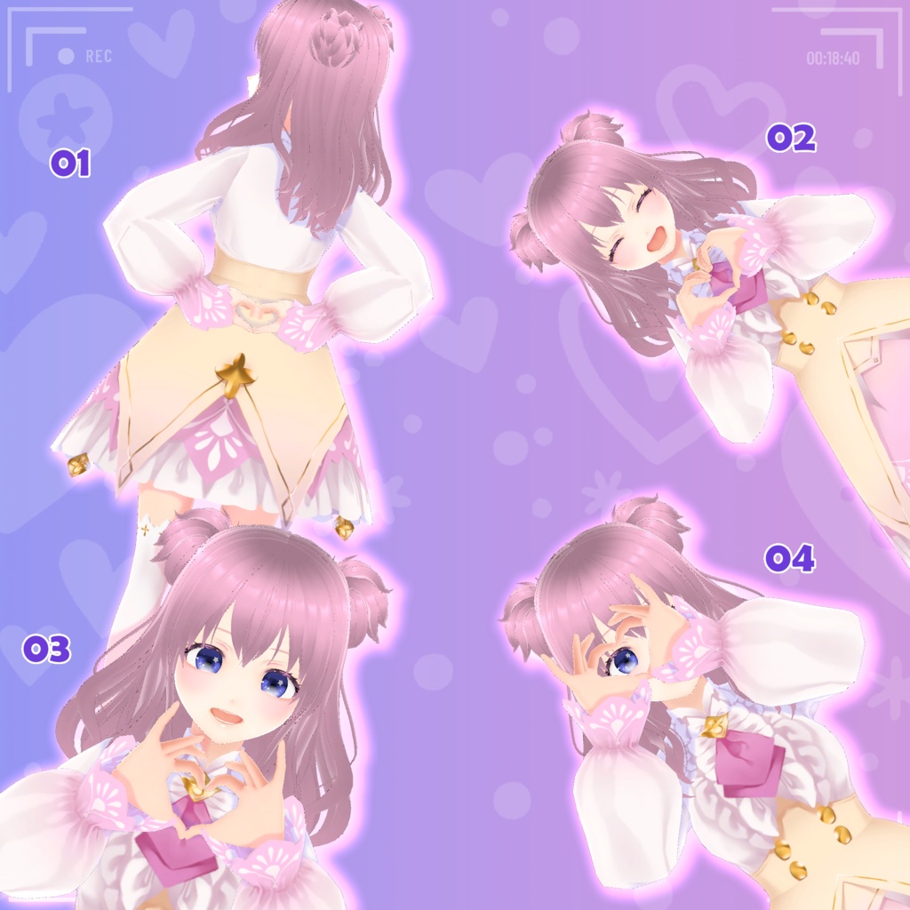 【VRC 手ハート ポーズセット.Vol 2】VRC Heart Hand Pose Set.Vol 2 🐙 JellyFish Shop