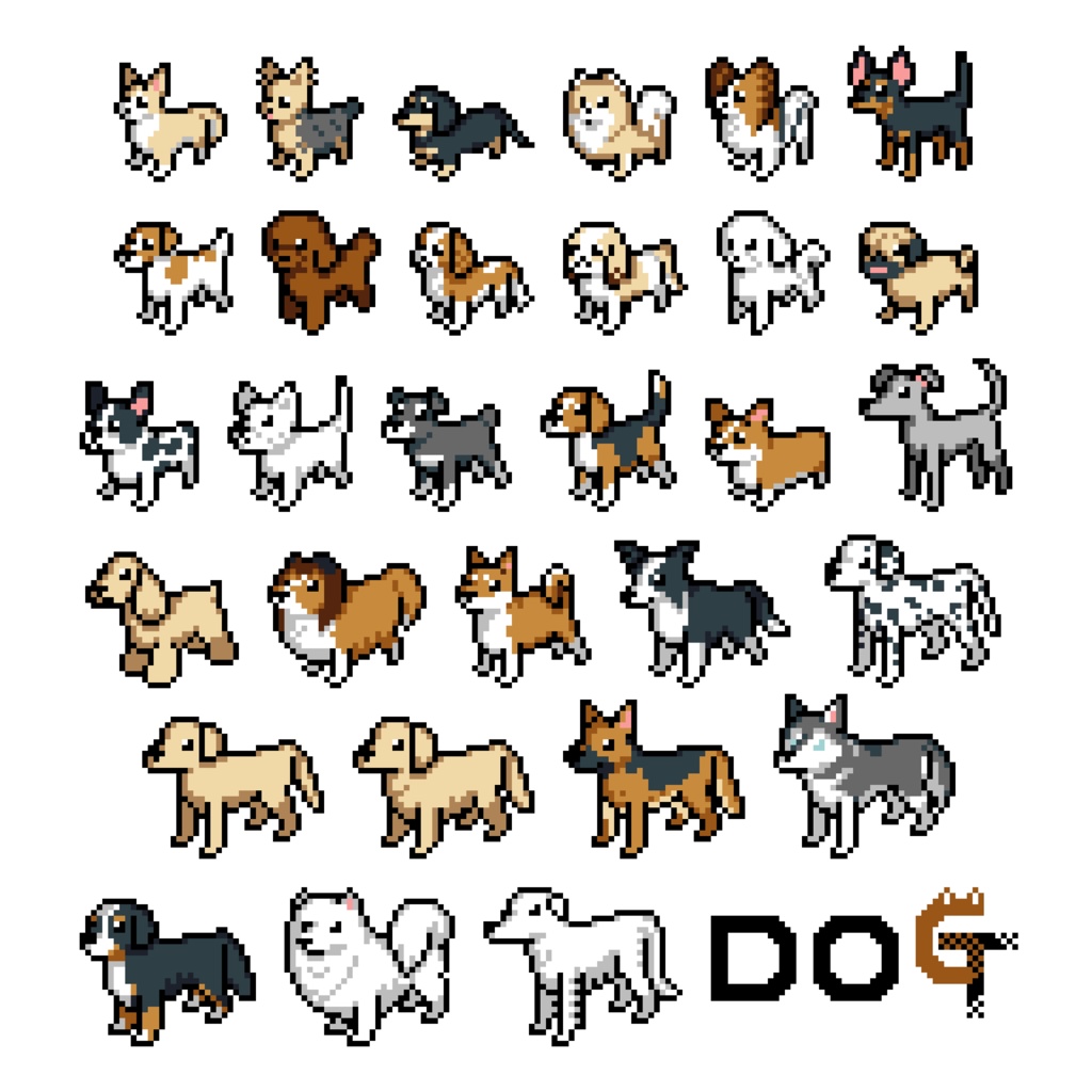 犬ドットシール DOT×DOG 30犬種