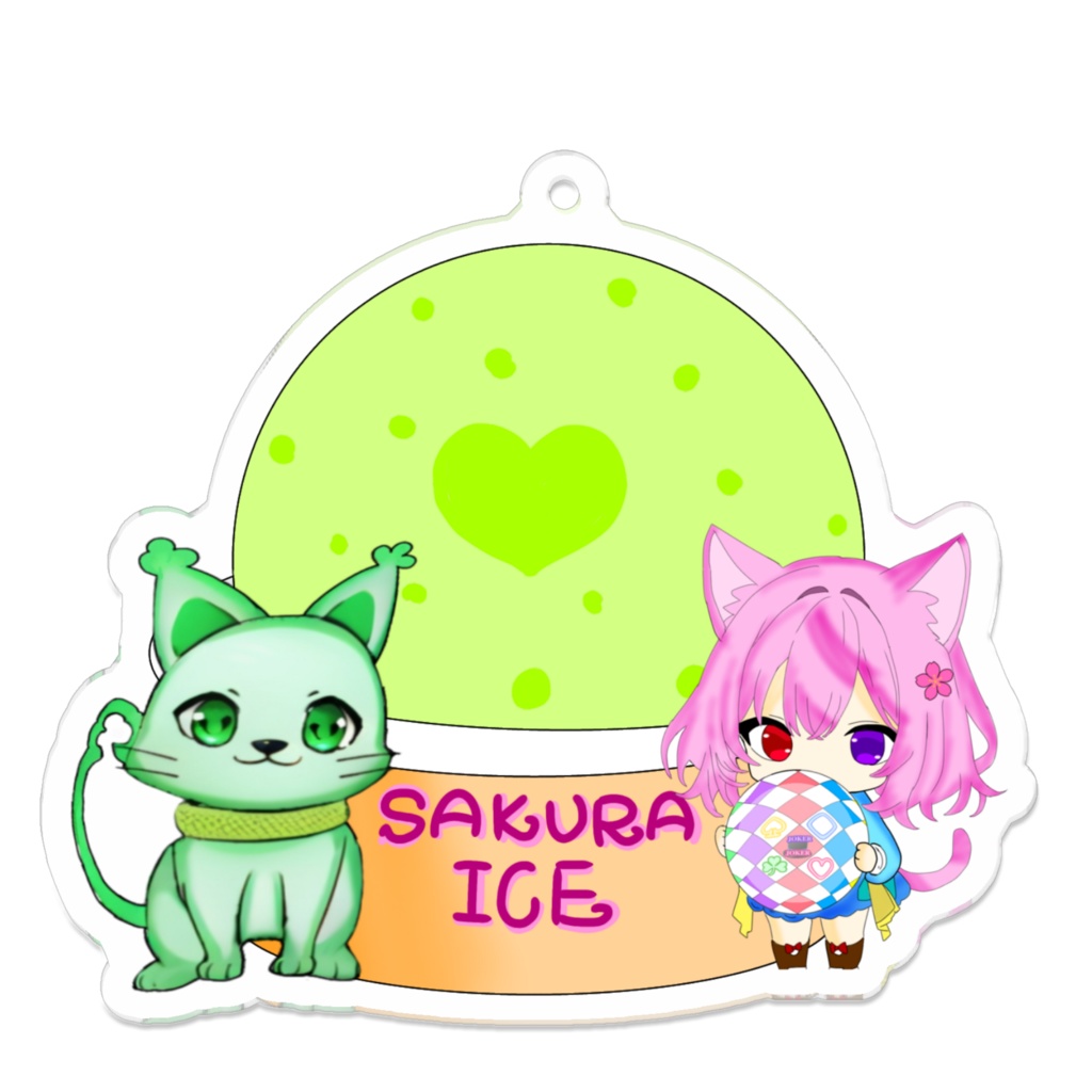櫻宮本まりな＆翠葉 メロンチョコアイス アクリルキーホルダー